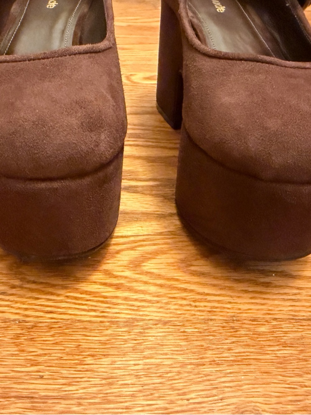 Larroudé Verona Flatform Mary Jane Brown Suede | 38 | Worn 2x | Box & Dust Bag - Picture 7 of 9